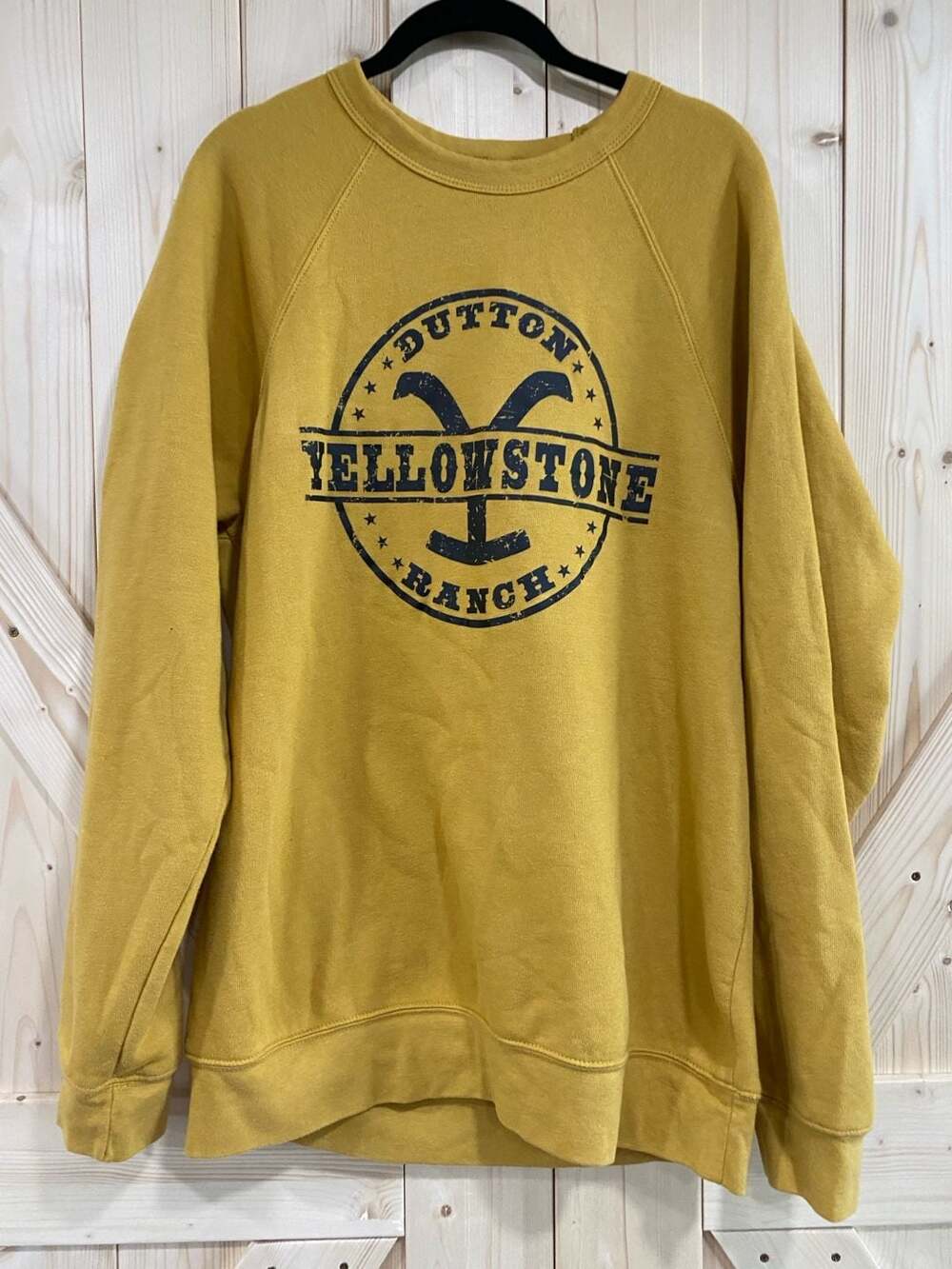 Yellowstone Dutton Ranch Crewneck Sweatshirt Mustard Gold